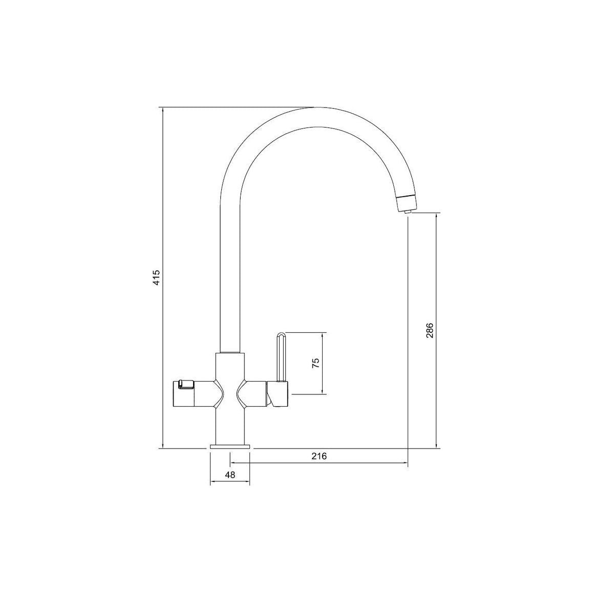 Abode Prothia 3 IN 1 Swan Spout Slimline Monobloc Tap - Brushed Brass