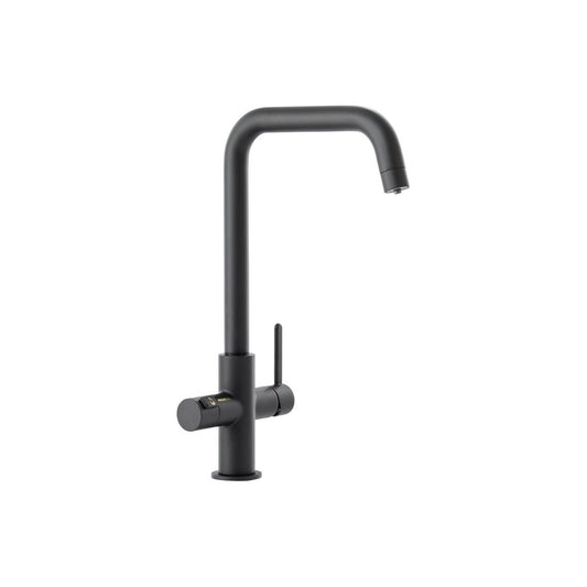 Grifo monobloque delgado Abode Prothia 3 en 1 con cuatro caño - Negro mate