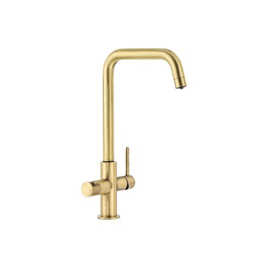 Abode Prothia 3 IN 1 Quad Spout Slimline Monobloc Tap - Brushed Brass