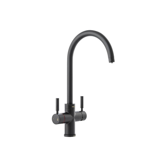 Grifo monobloque con caño cisne 4 en 1 Abode Propure - Negro mate