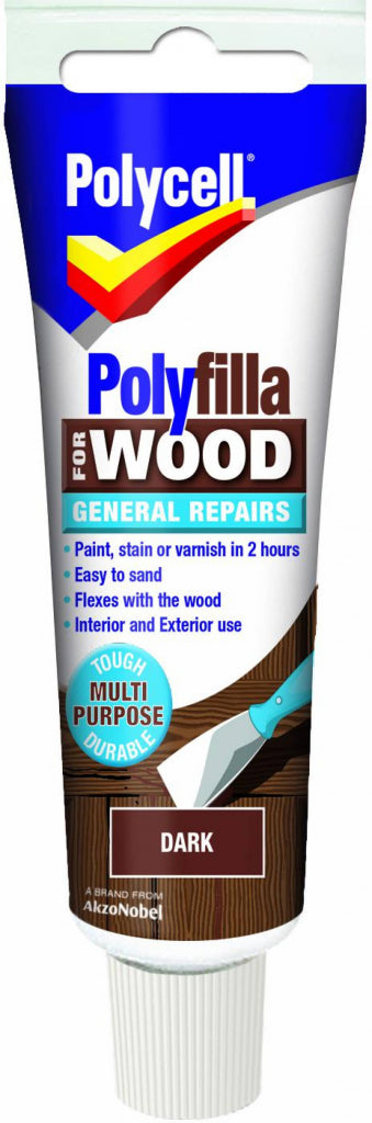 Polycell Polyfilla Madera Reparación General Tubo Oscuro 75g