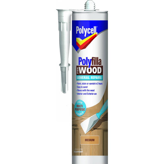 Polycell Polyfilla Wood General Repair Medium Cartridge 480gm