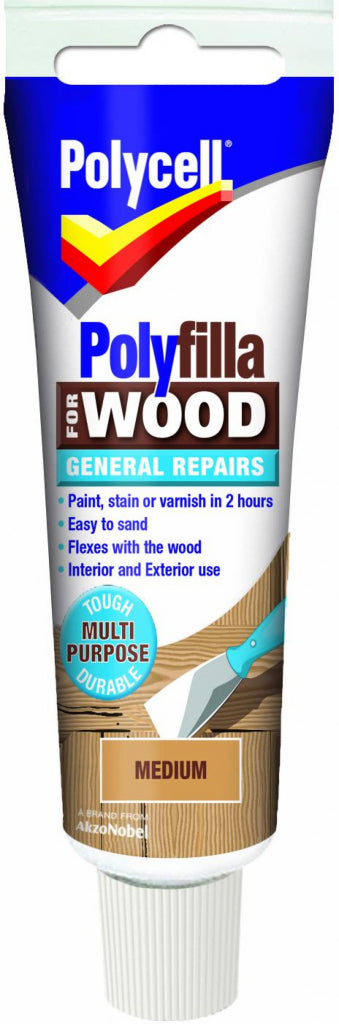 Polycell Polyfilla Madera Reparación General Tubo Medio 75g 