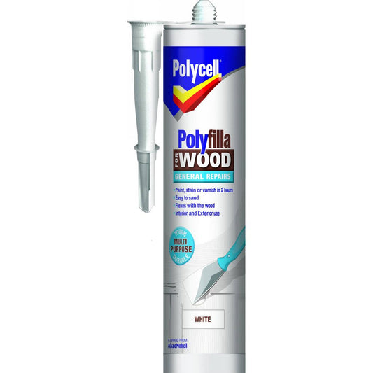 Polycell Polyfilla Wood General Repair White Cartridge 480gm