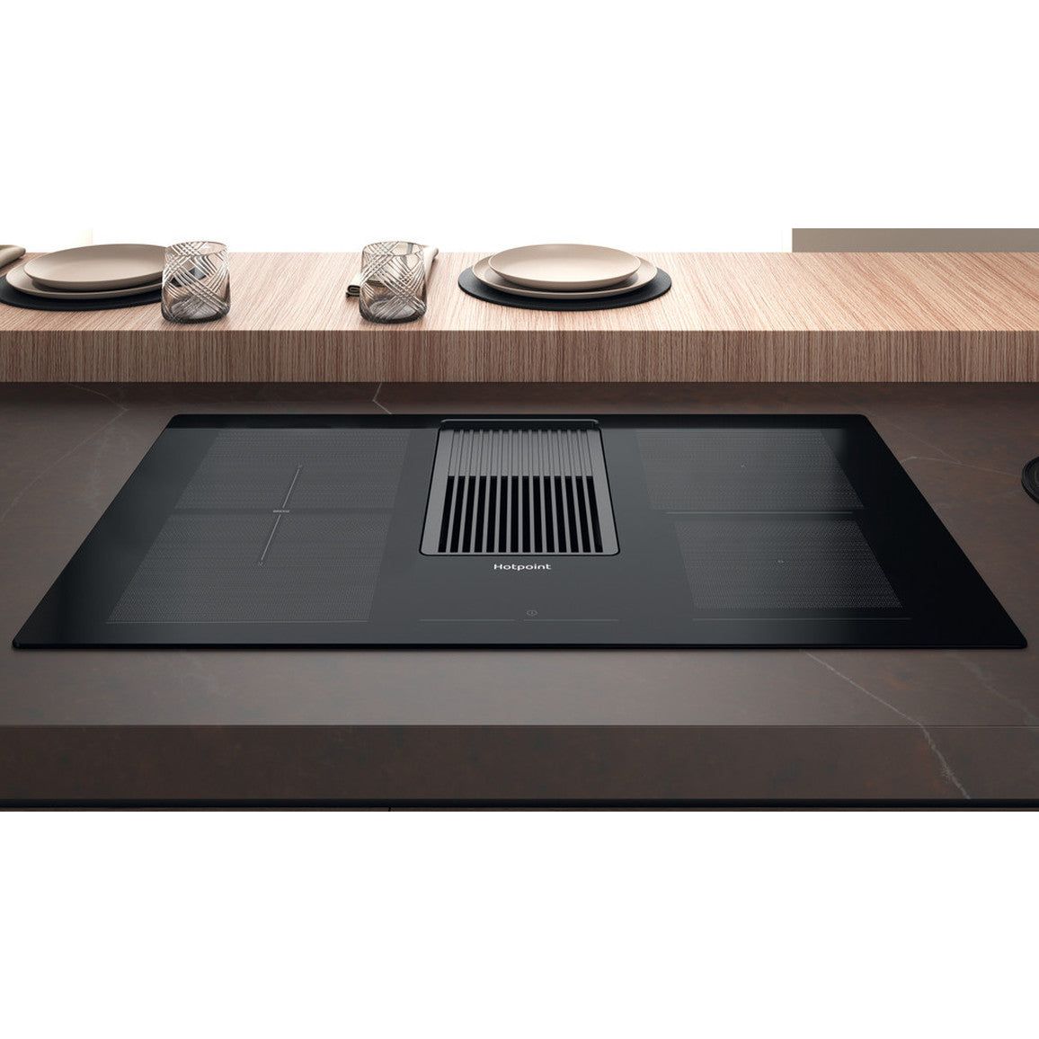 Hotpoint PVH 92 B K/F KIT 90cm Venting Induction Hob - Black