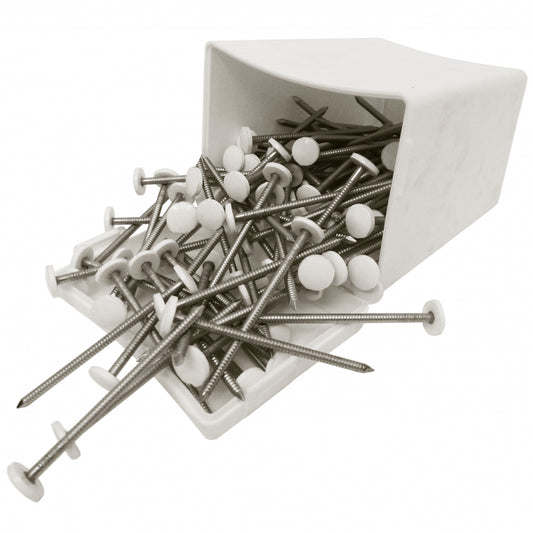 Securfix S/S Plastic Headed Nail White 65mm 50pk