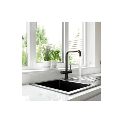 Prima+ Compact Granite 1B & Drainer Inset Sink - Gun Metal