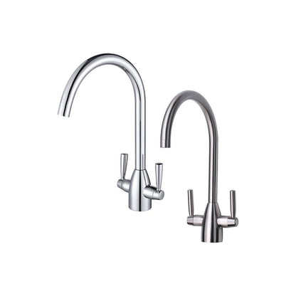 Prima Chelsea Dual Lever Mixer Tap - Brushed Steel