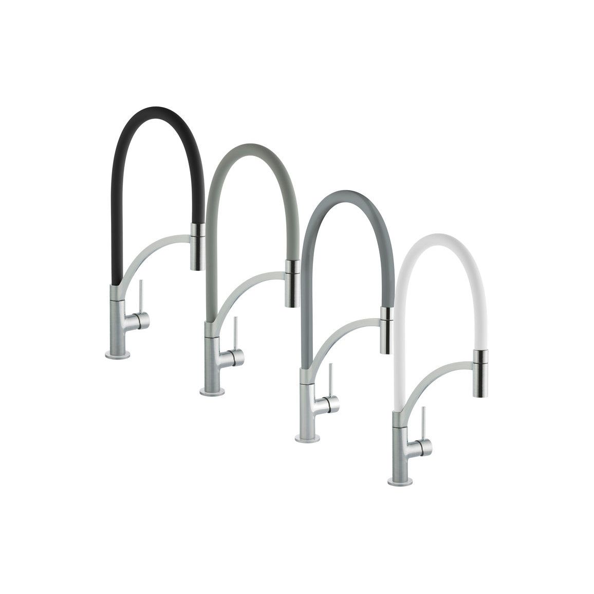 Prima+ Swan Neck Single Lever Mixer Tap w/Pull Out - Grey