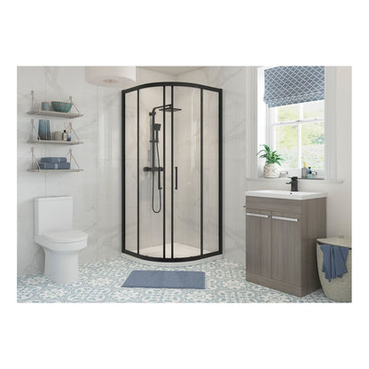 Bayport 800mm 2 Door Quadrant - Black