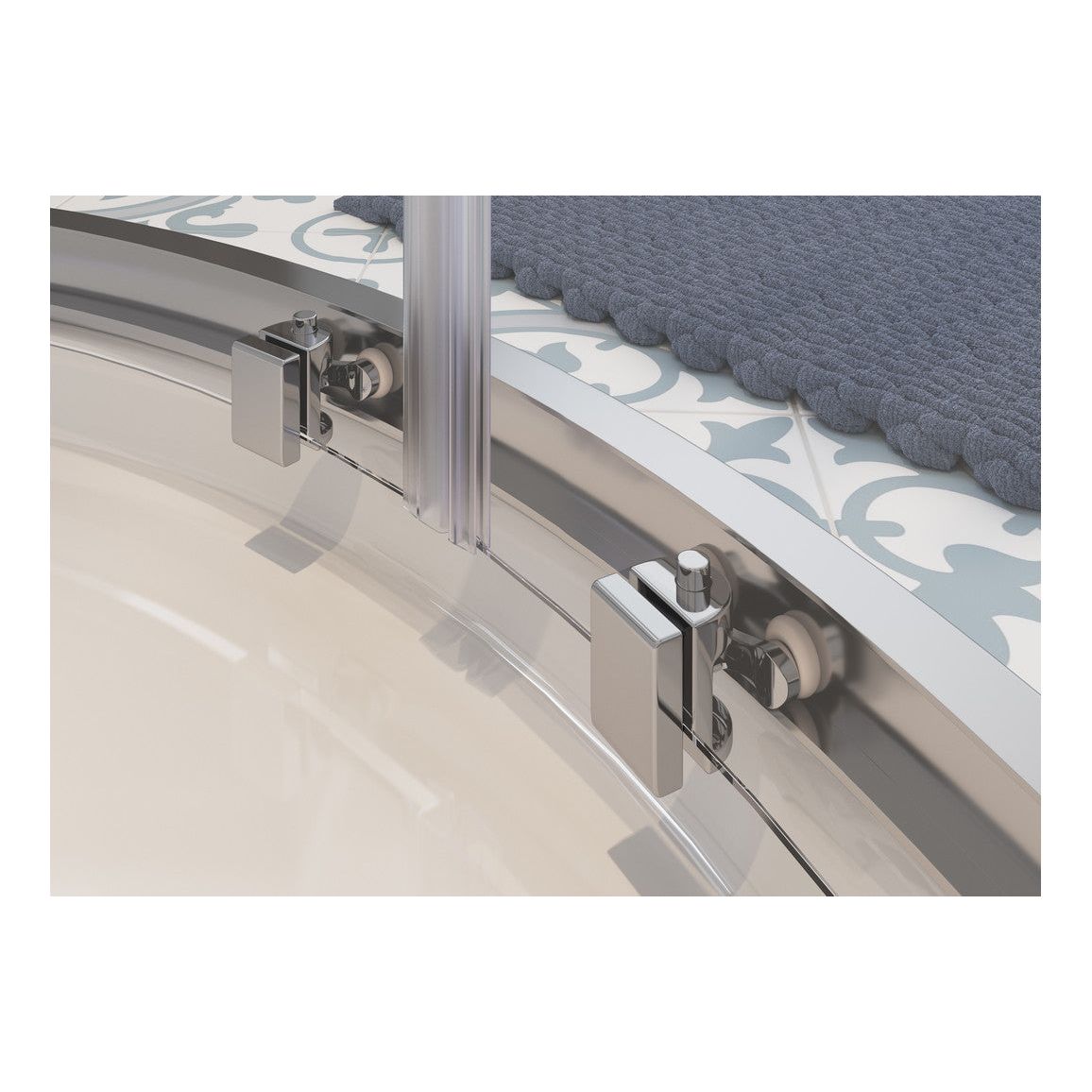 Bayport 800mm 2 Door Quadrant - Chrome