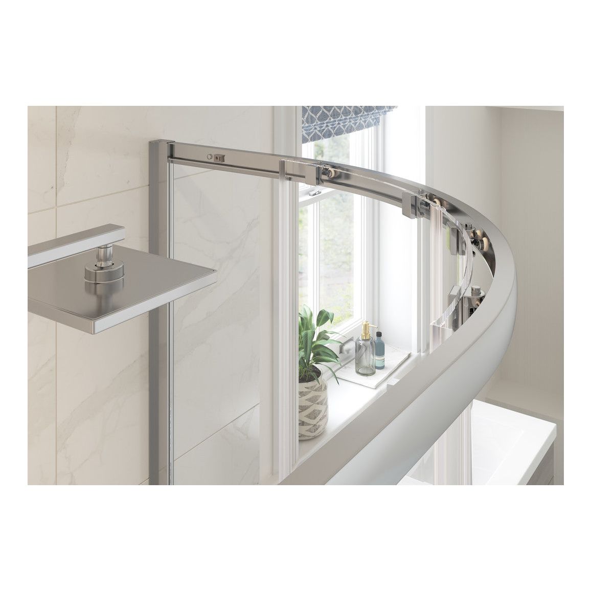 Bayport 800mm 2 Door Quadrant - Chrome