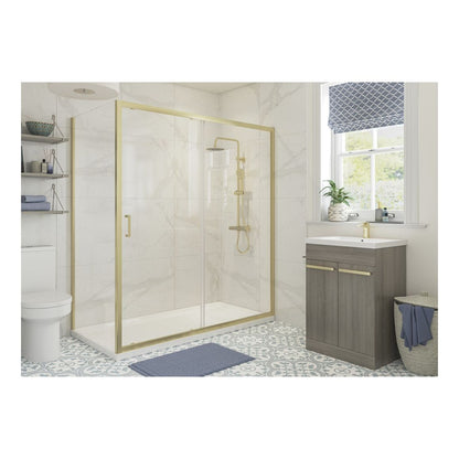 Bayport 1000mm Sliding Door - Brushed Brass