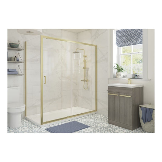 Bayport 760mm Side Panel - Brushed Brass