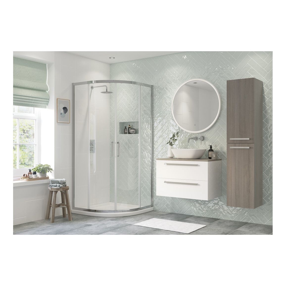 Croxtons 800mm 2 Door Quadrant - Chrome