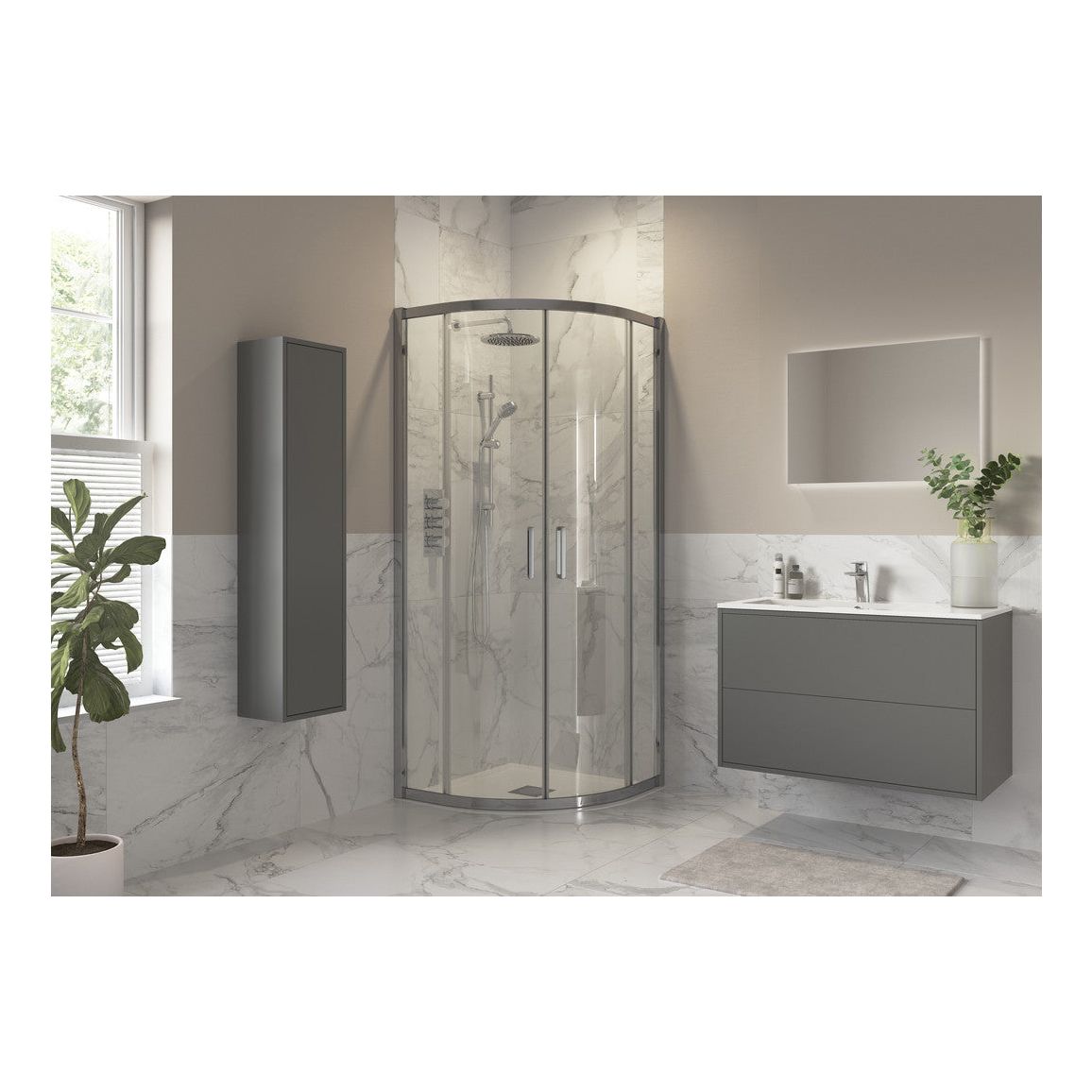 Montague 1200x900mm 2 Door Offset Quadrant - Chrome