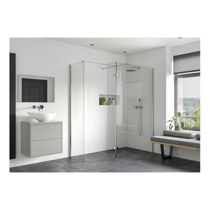 Montague 500mm Wetroom Side Panel & Arm - Chrome