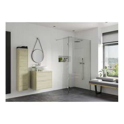 Montague 1400mm Wetroom Panel & Support Bar - Chrome