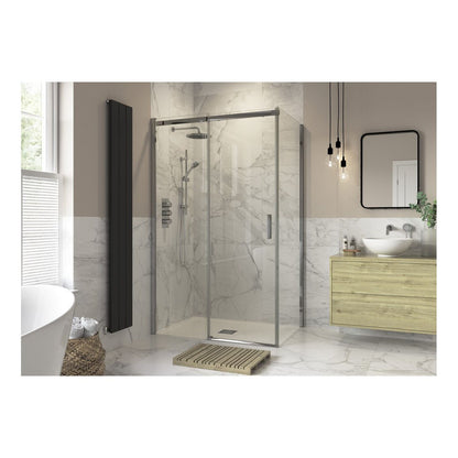 Montague 1400mm Semi-Framed Sliding Door - Chrome