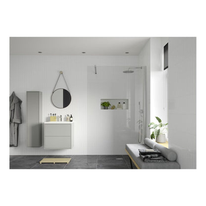 Montague 800mm Wetroom Panel & Support Bar - Chrome