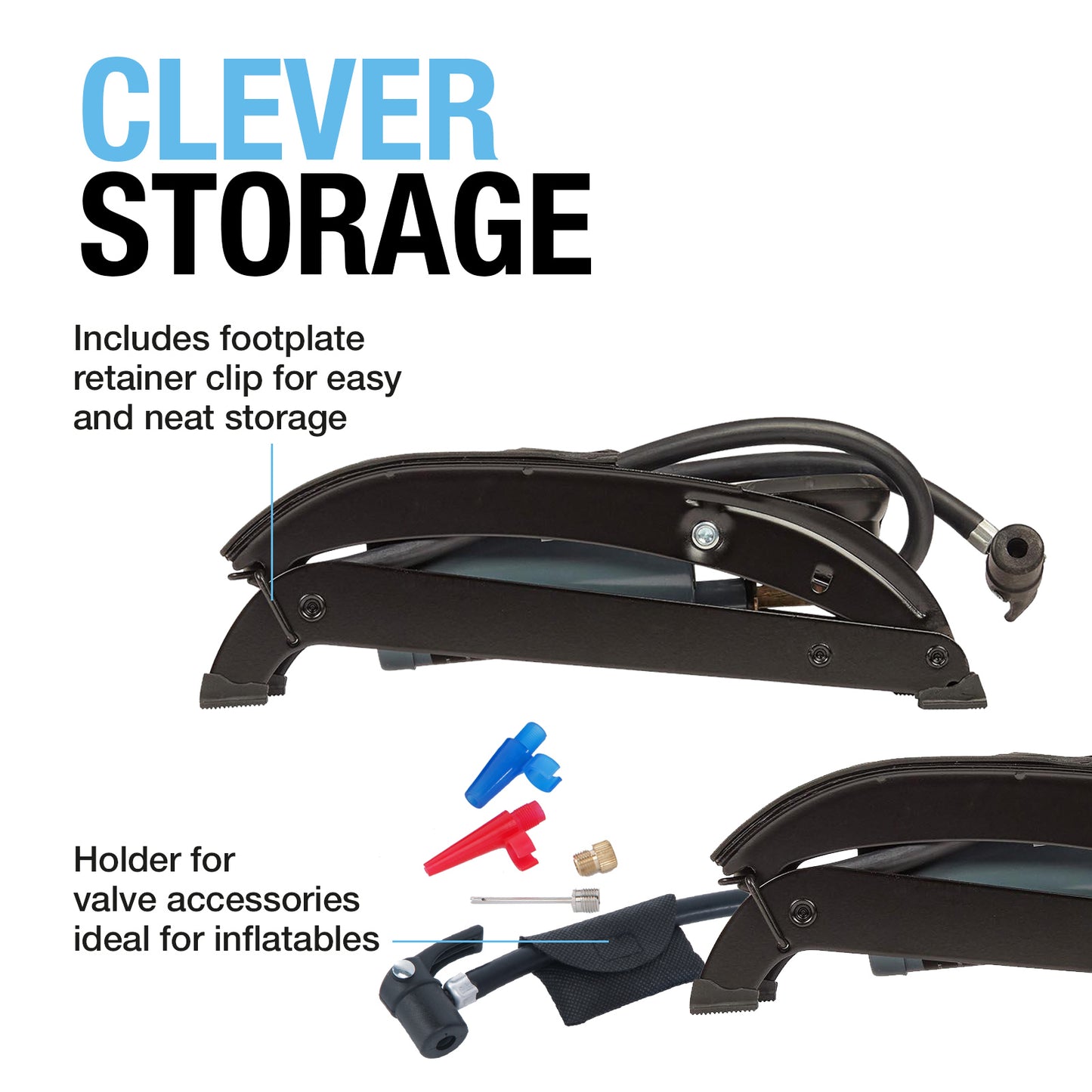 Ring Double Barrel Footpump