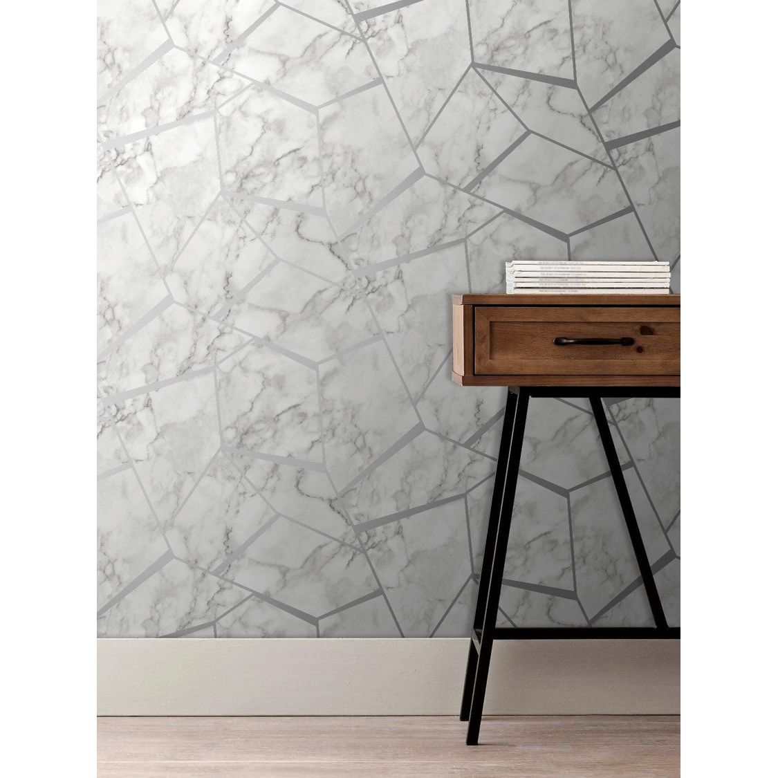 Fine Decor Marbles White Wallpaper (FD42263)