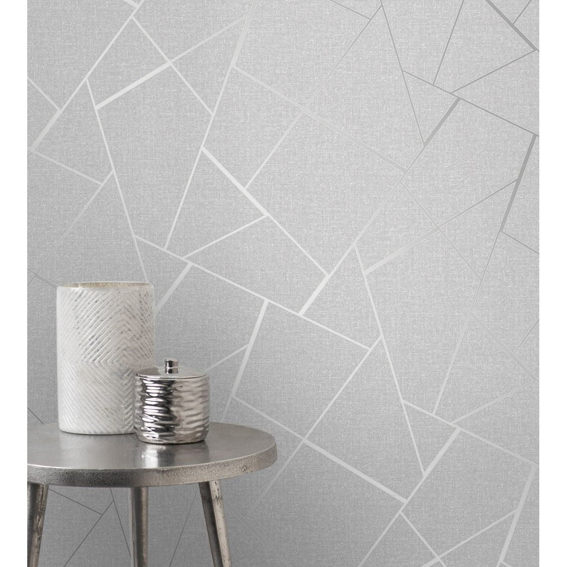 Fine Decor Quartz Fractal Wallpaper Silver (FD42280)