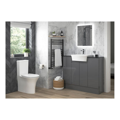 Abana Rimless Close Coupled Open Back WC & Soft Close Seat