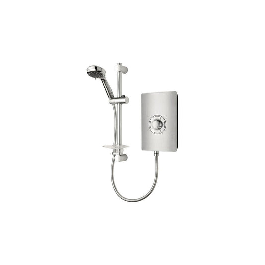 Triton Aspirante 9.5kW Contemporary Electric Shower - Brushed Steel