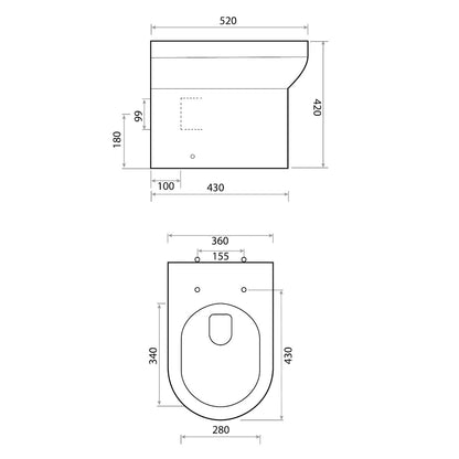 SP Rimless Btw Pan And Seat