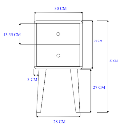 Scandinavian Walnut Logan Narrow Bedside Table