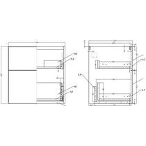 Mueble de lavabo y lavabo suspendido con 2 cajones Glen de 815 mm - Verde oliva mate