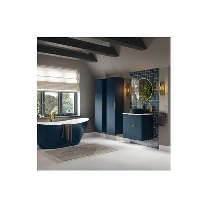 Mueble de lavabo y lavabo Glen de 815 mm suspendido con 2 cajones - Azul profundo mate