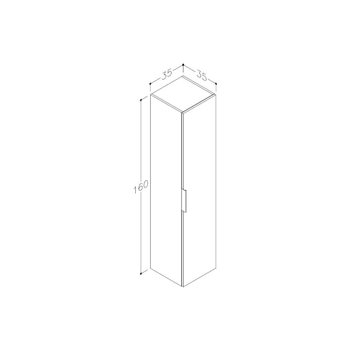 Unidad alta suspendida de pared con 1 puerta Glen de 350 mm - Blanco mate