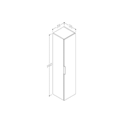 Unidad alta suspendida de pared con 1 puerta Glen de 350 mm - Blanco mate