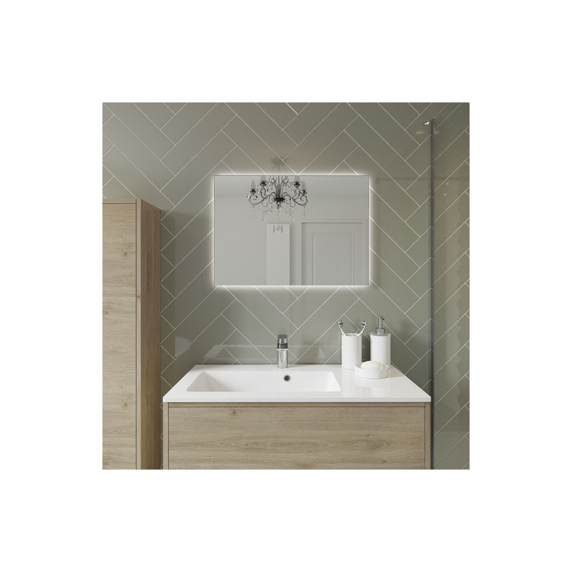 Frontage 900mm 2 Drawer Wall Hung Basin Unit (No Top) - Havana Oak