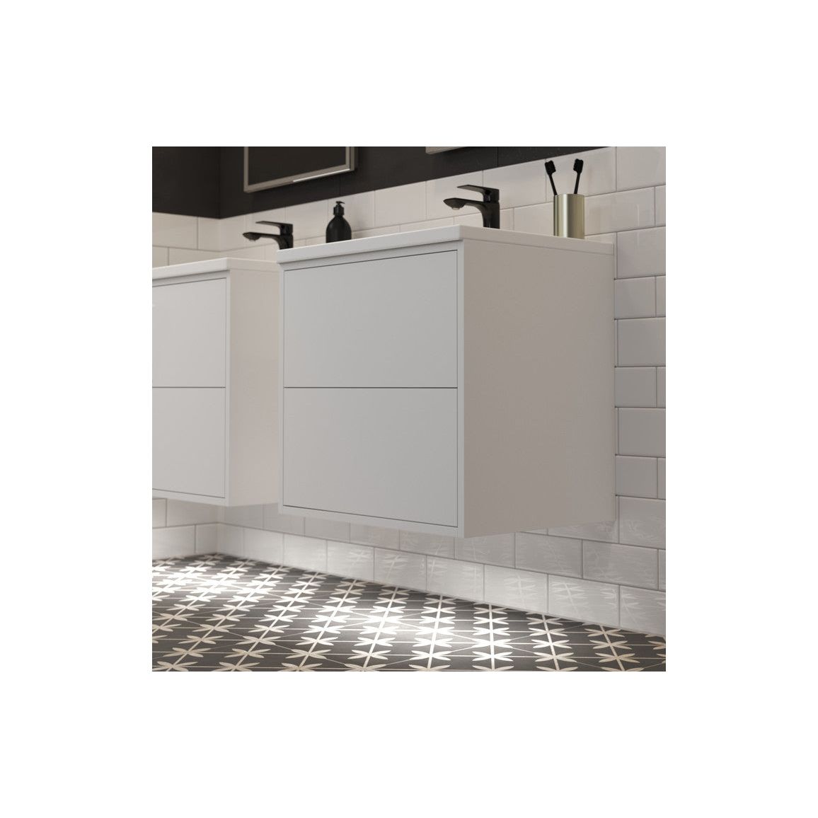 Frontage 1200mm Wall Hung Basin Unit Run (No Top) - Matt White