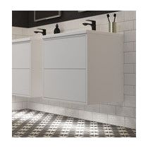 FrontageInc. Lavabo suspendido con 2 cajones y 600 mm - Blanco Mate