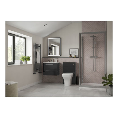 Meuble Lavabo et Lavabo à 2 Portes à Poser au Sol Bateba 510 mm - Anthracite Brillant