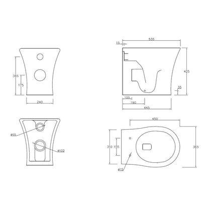 Abana Rimless Back To Wall WC & Soft Close Seat