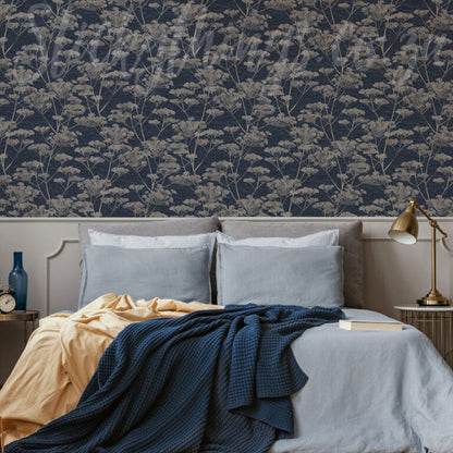 Graham & Brown Serene Seehead Sapphire Wallpaper (120865)