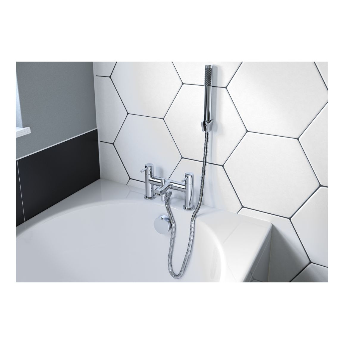 Mitigeur bain/douche sur pied Massey - Chrome