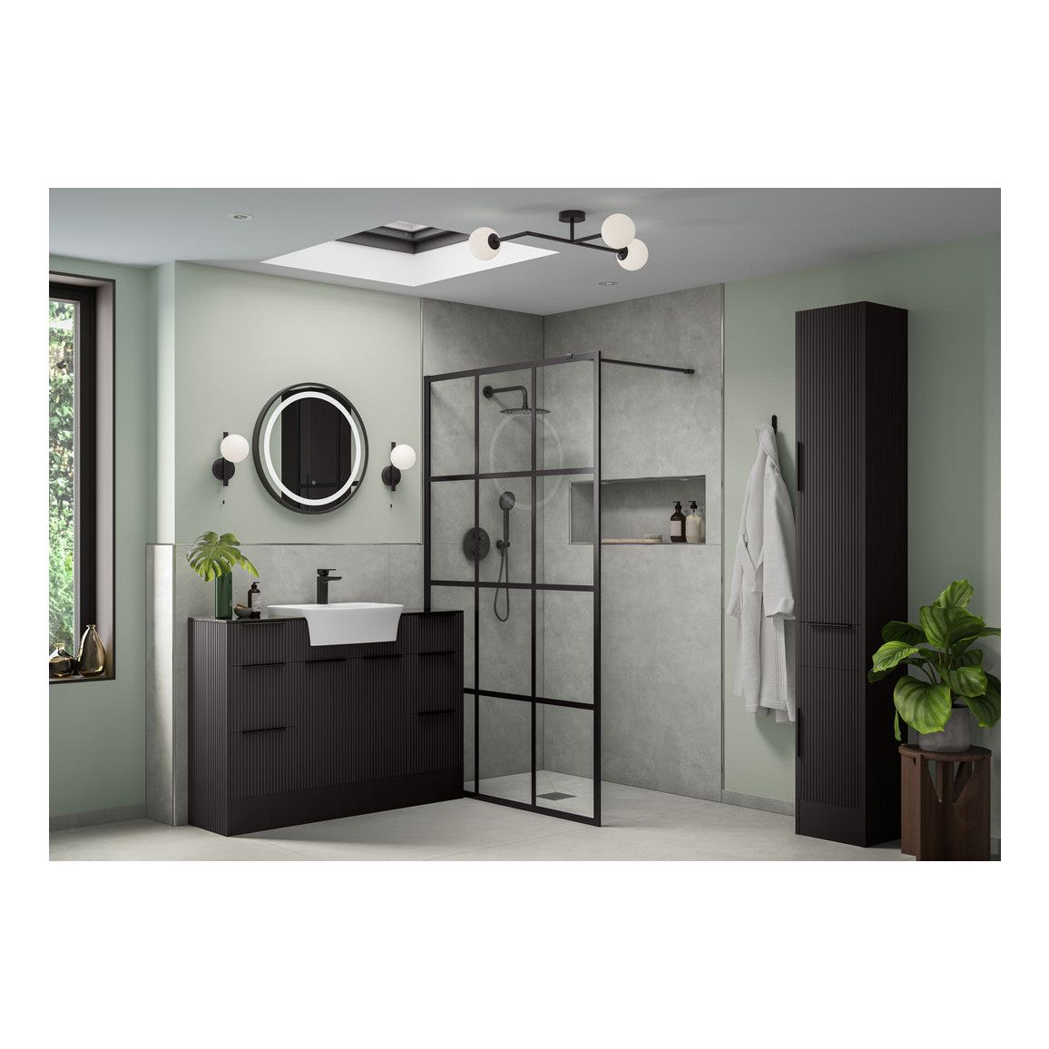 Mueble de pared García de 300 mm y 1 puerta - Gris grafito mate