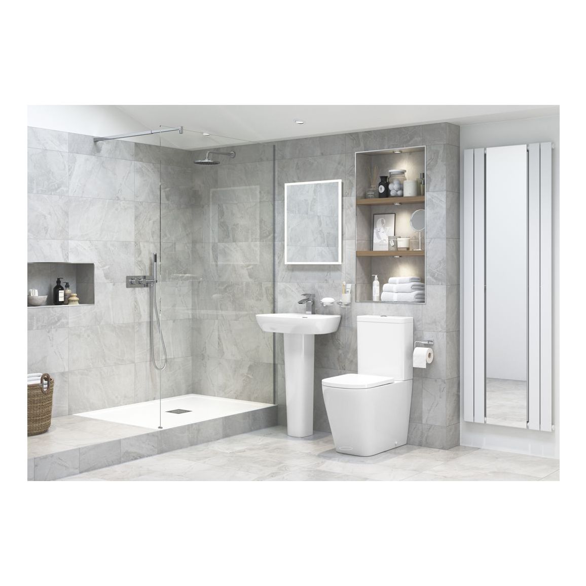 Henshaw Rimless Close Coupled Open Back Comfort Height WC & Soft Close Seat