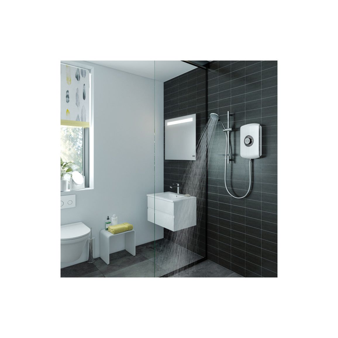 Triton Amore 9.5kW Electric Shower - Black Gloss