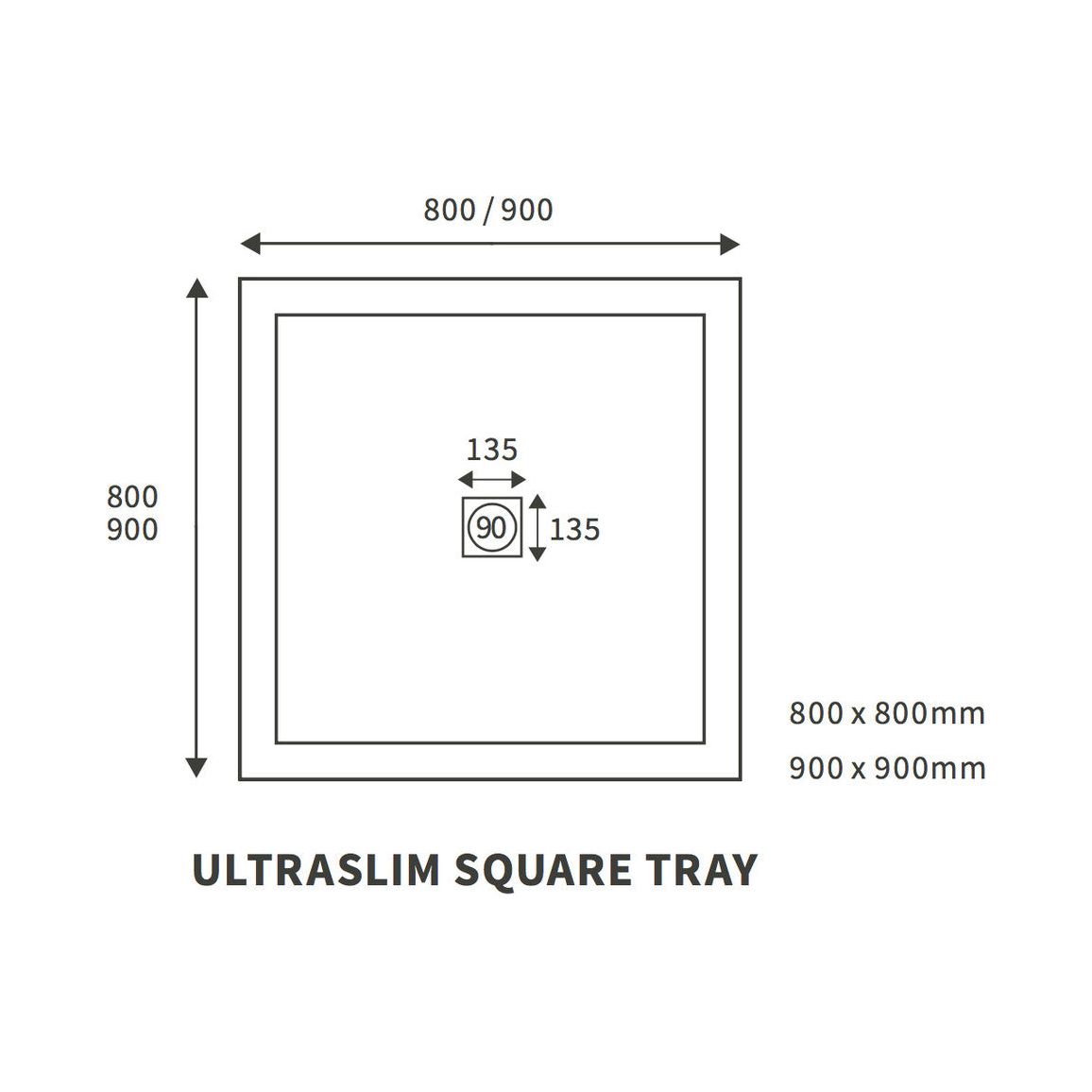 25mm Ultra-Slim 1000mm x 760mm Rectangular Tray & Waste
