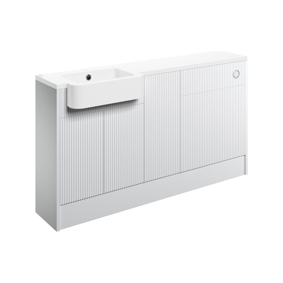 Paquete de unidad de lavabo, inodoro y 1 puerta de 1542 mm García (izquierdo) - Blanco mate