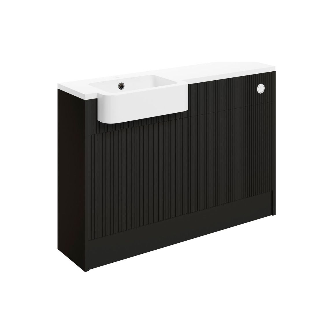 Pack de unidad de lavabo e inodoro García de 1242 mm (izquierdo) - Gris grafito mate