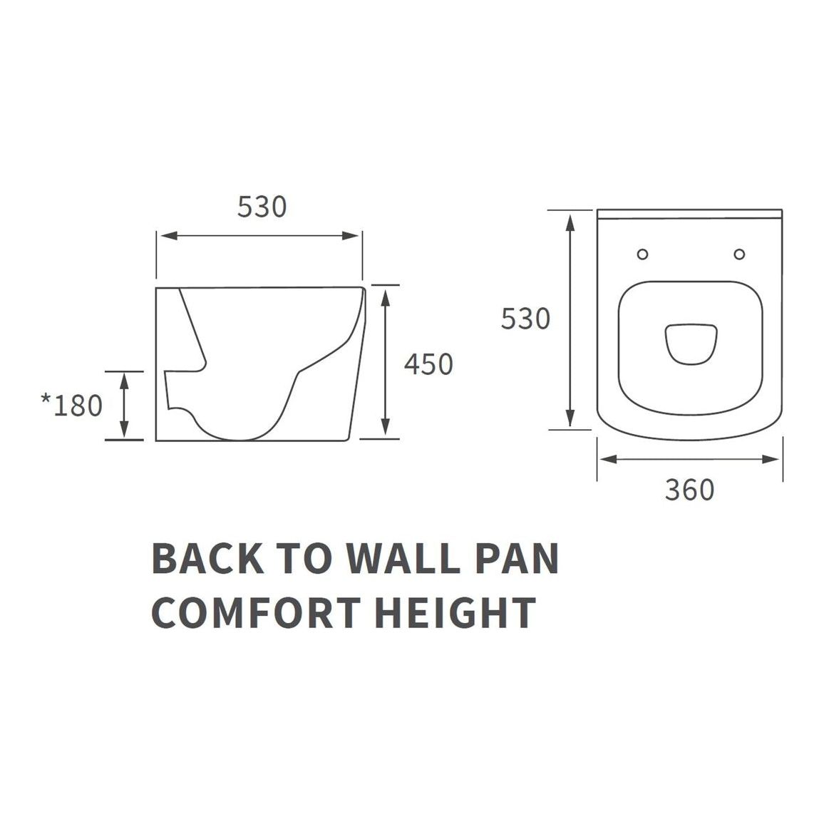 Henshaw Rimless Back To Wall Comfort Height WC & Soft Close Seat