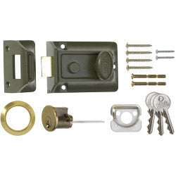 Era Traditional Door Lock 60mm Finish: Green Body - Brass Cylinder